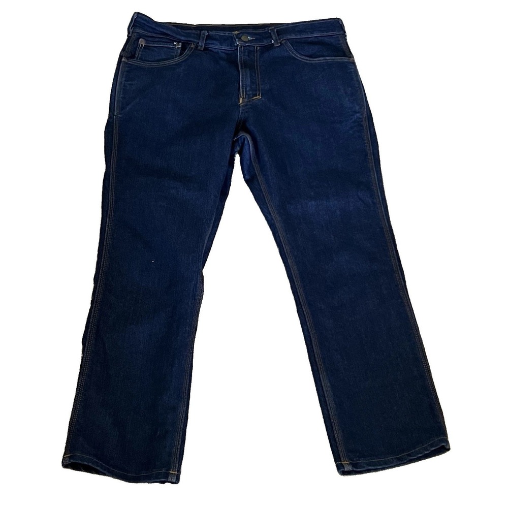 Origin Maine Factory Jeans Mens 36 Dark Wash Straight Workwear Stretch Denim USA